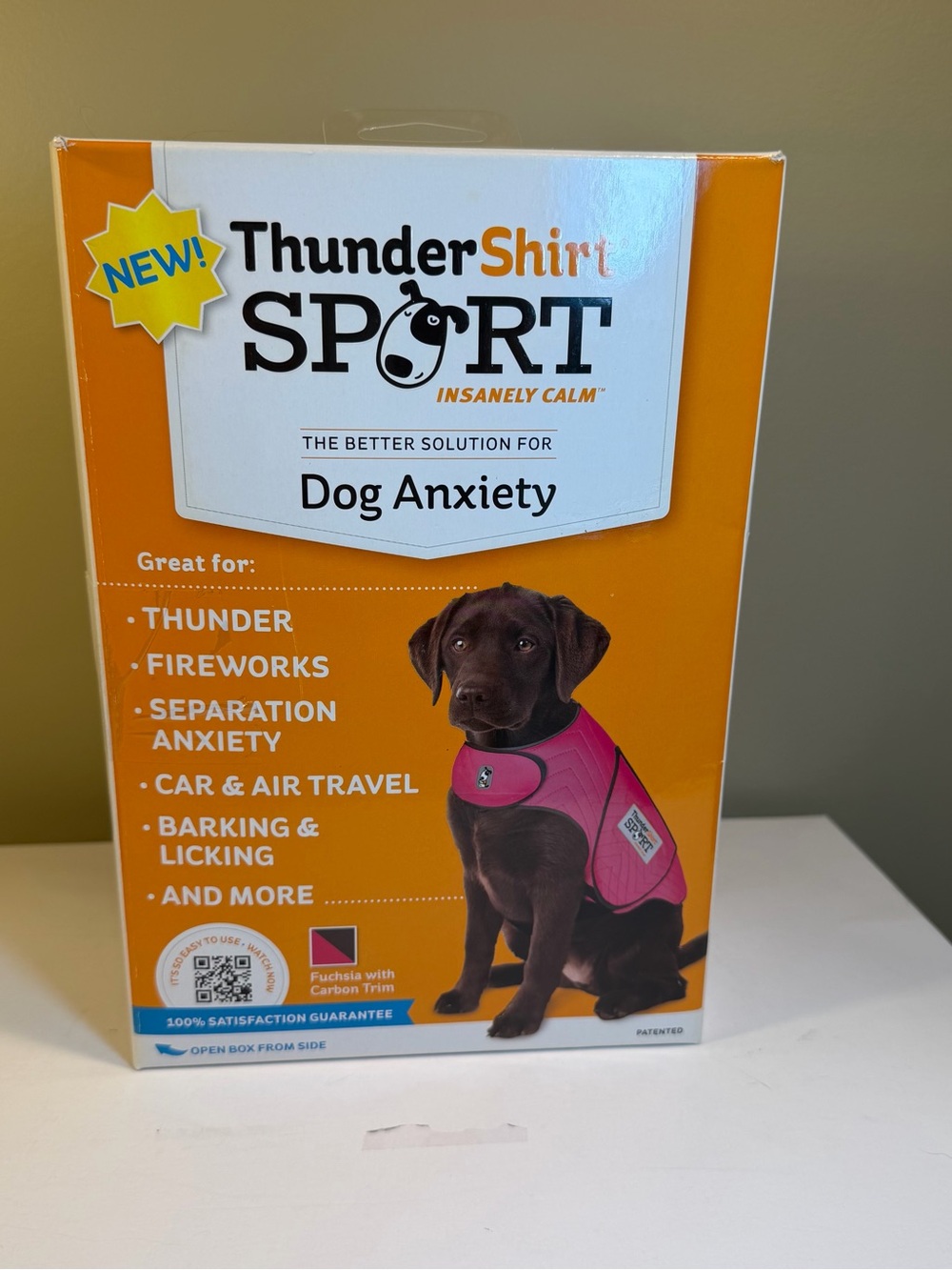 ThunderShirt for Dogs XL Fuchsia Sport Dog Anxiety Relief Calming Vest 65-110lbs